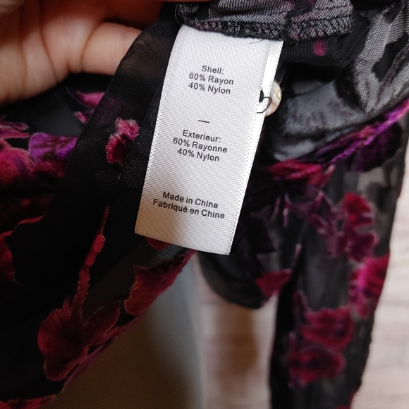 SOLD LIKELY velvet burnout blouse size L - Picture 7 of 11